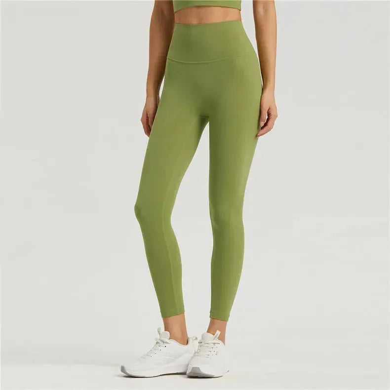 Vnazvnasi Women's High Waist Sports Leggings - Skin-Friendly Fabric, Anti-Curl Design with Inner Pocket - Perfect for Running, Yoga & Climbing Workouts