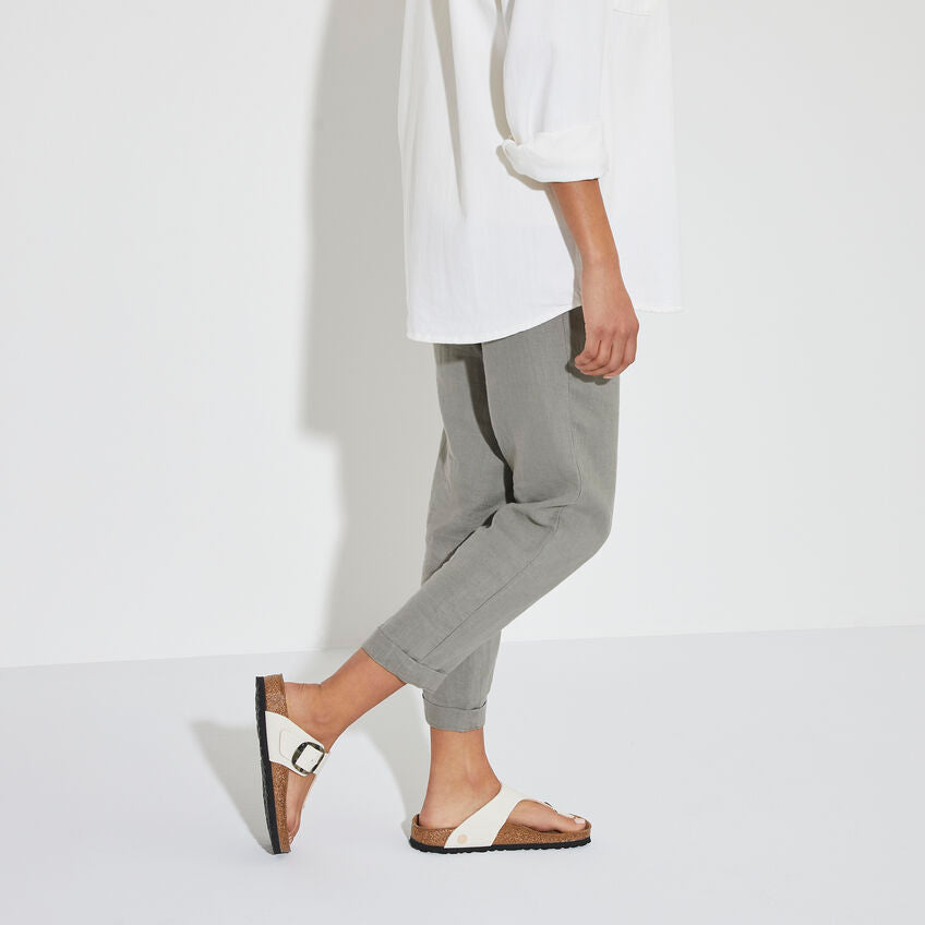 Birkenstock Gizeh Vegan Big Buckle Sandals - Women's Comfortable Textile Footwear in Eggshell White | Perfect for Summer, Beach, and Casual Outfits
