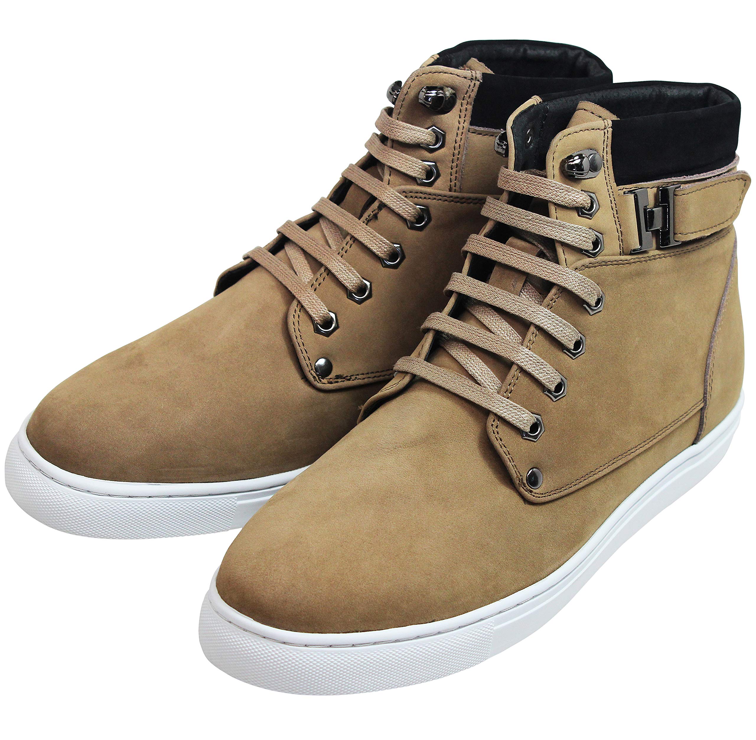 CALTO Men's Invisible Elevator Shoes - 2.6