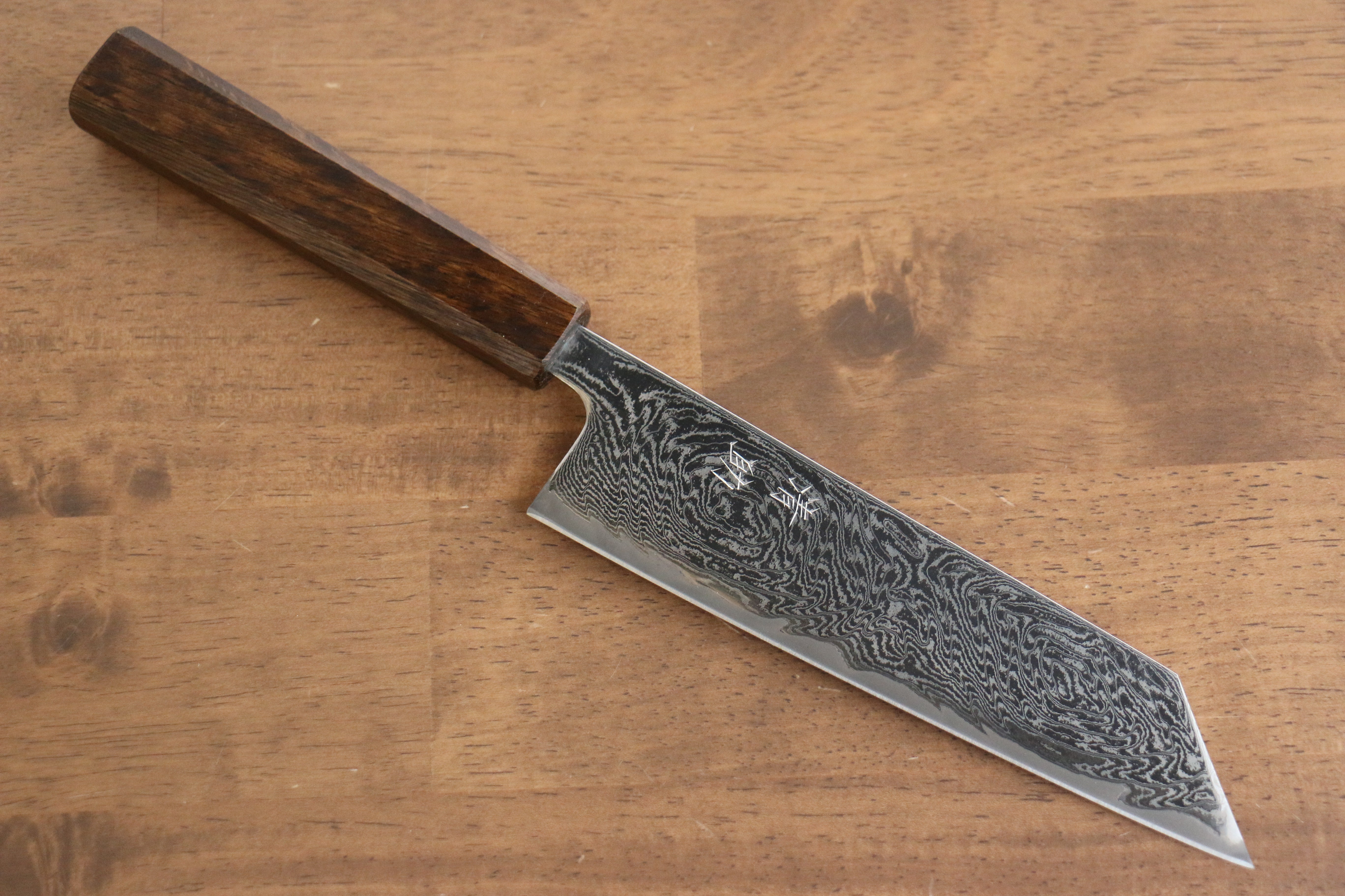 Premium Seisuke Nami AUS10 Damascus Steel Bunka Knife 180mm - Mirror Polished Blade with Oak Handle - Perfect for Sushi, Vegetables & Precision Kitchen Tasks