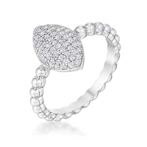 0.3Ct Stunning Oval Cut Cubic Zirconia Rhodium Plated Ring for Women - Perfect for Weddings, Anniversaries & Special Occasions