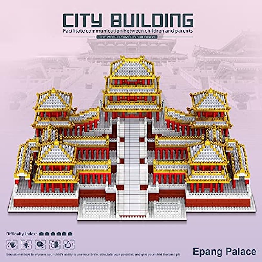 Epang Palace Architecture Model Kit - 5184Pcs Ancient Chinese Street Scene Nano Building Blocks, Collectible Construction Set for Adults & Kids (Not Lego Compatible) - Perfect for Home Decoration, Gift Giving & Historical Display