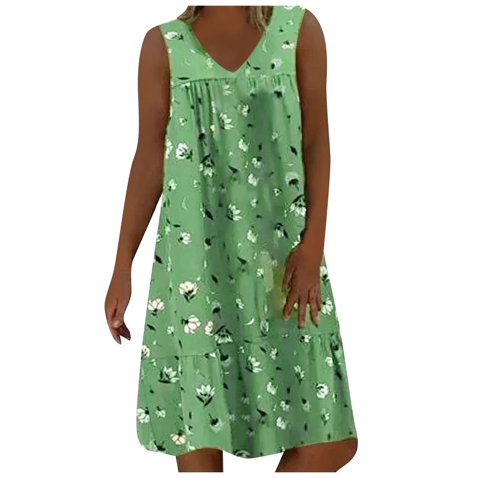 Doublelift Women's Summer Dresses - Casual Sleeveless Flowy Printed Sundress for Beach, Vacation & Outdoor Activities | Lightweight Loose Fit Maxi Dress