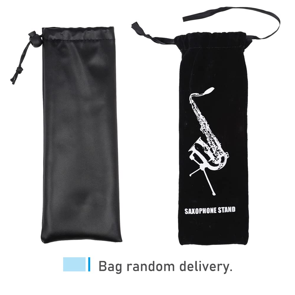 Portable Foldable Alto Saxophone Stand - Stainless Steel Sax Holder with Adjustable Height & Leather Carrying Bag - Perfect for Home, Studio & Travel Use