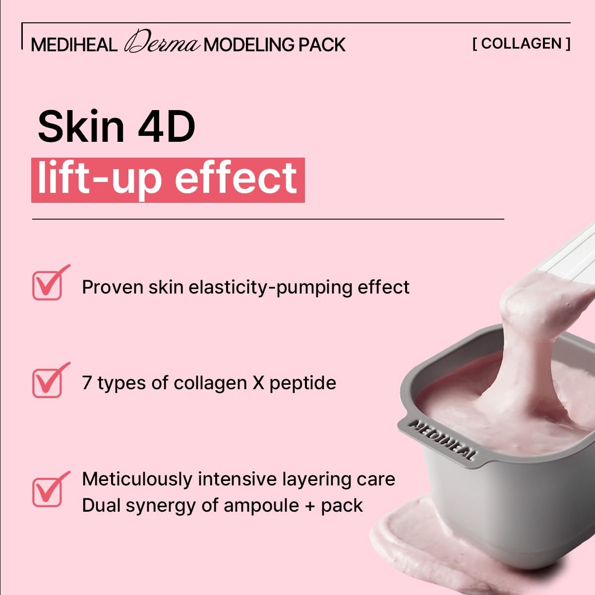 Mediheal Derma Modeling Collagen Face Mask Pack - Hydrating & Firming Jelly Sheet Mask for Glowing Skin - DIY Home Spa Treatment for Dry & Dull Skin - Perfect for Self-Care Nights & Skin Refreshment