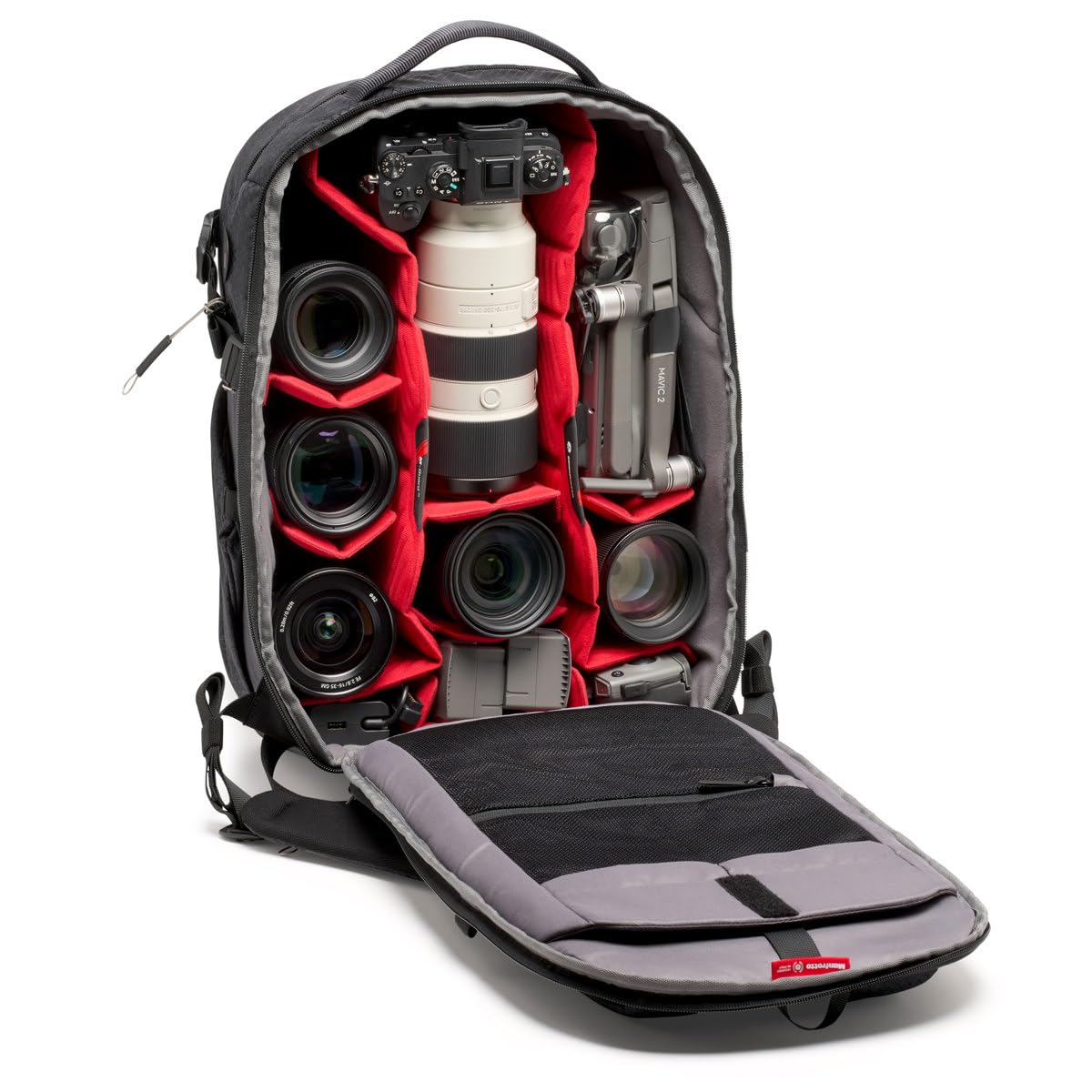 Manfrotto PRO Light Backloader M - Professional DSLR Camera Backpack with Top & Rear Access | Double Tripod Mount | Customizable Dividers | Padded Protection (Black) - Perfect for Travel, Outdoor Photography & Studio Shoots