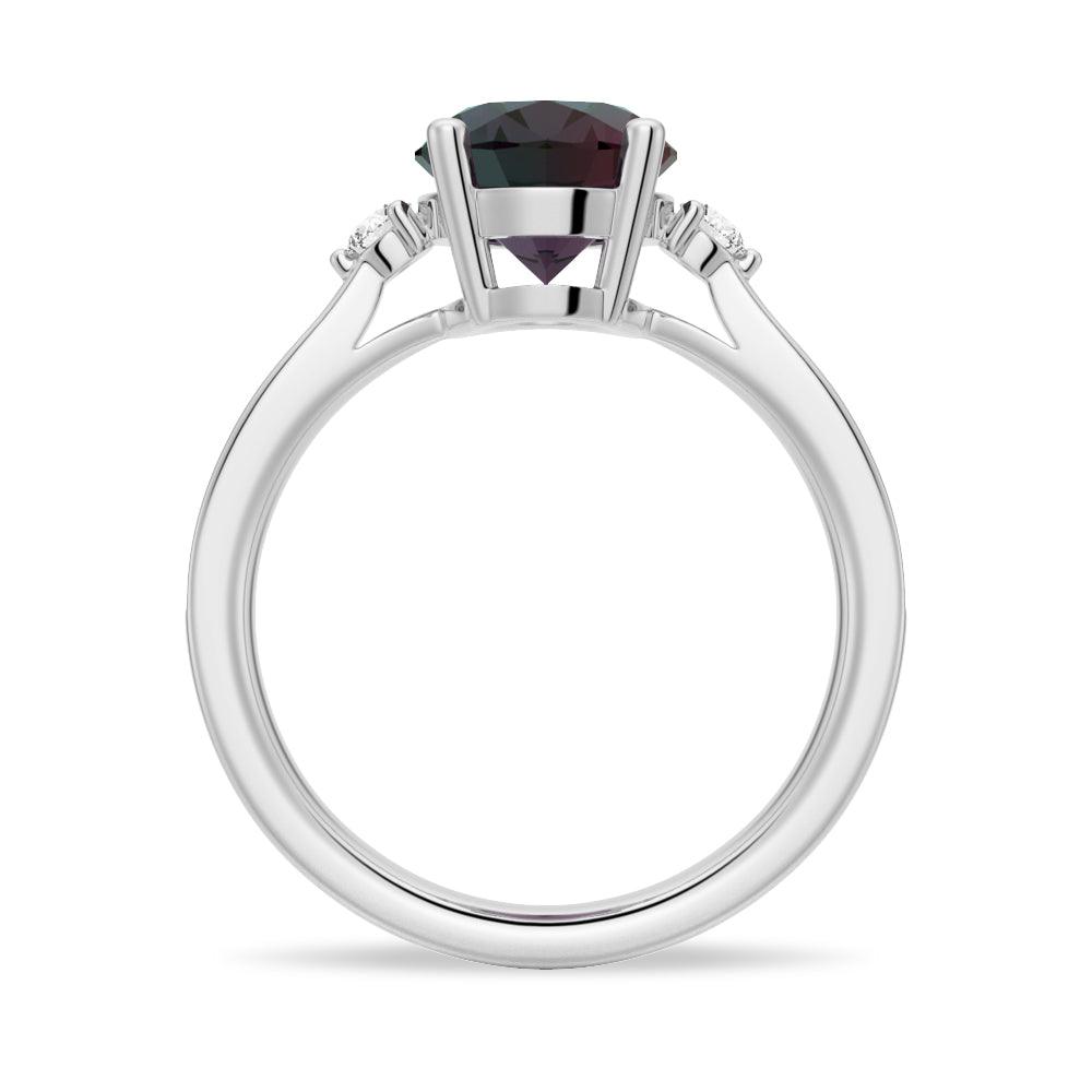 3 CT Oval Cut Alexandrite Engagement Ring with Moissanite Accents - Vintage Style Wedding Band for Women, Perfect for Proposals, Anniversaries & Special Occasions