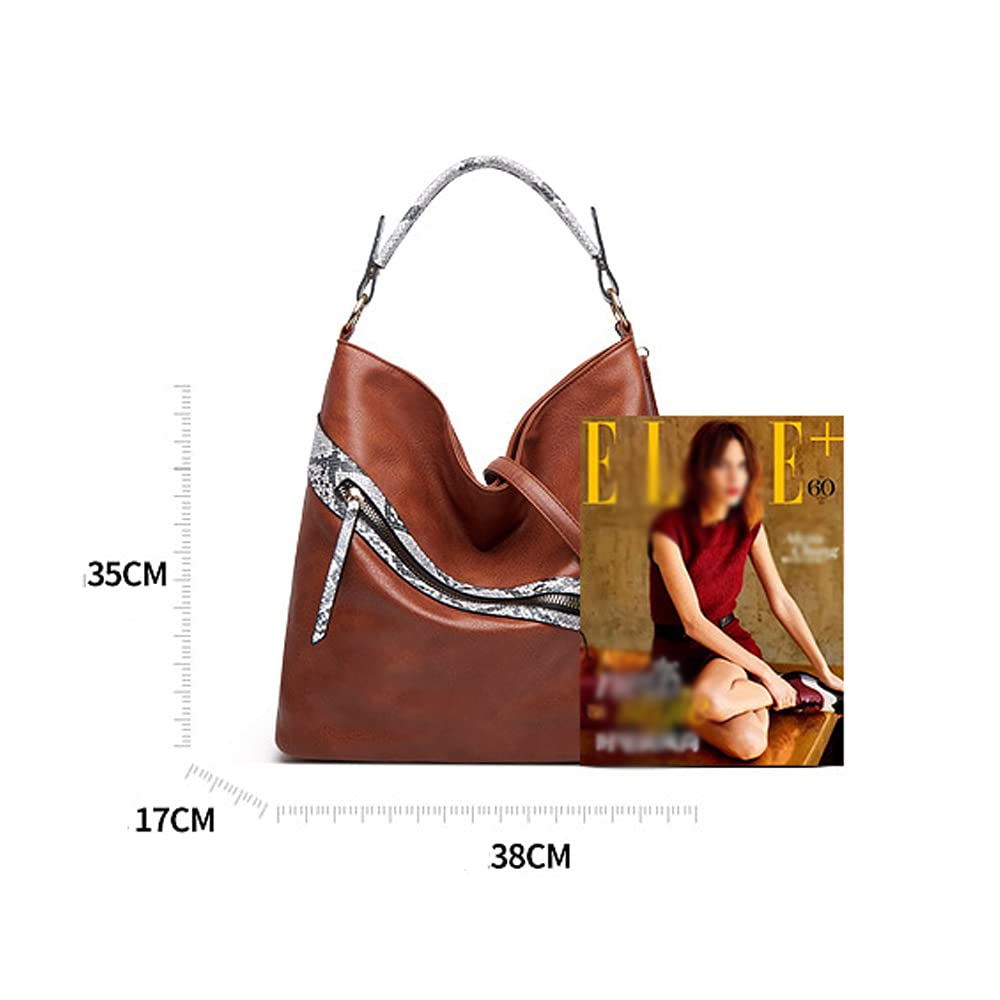 Stylish Women's PU Leather Shoulder Bag with Snake Print - Fashionable Tote & Underarm Handbag for Work, Travel & Everyday Use