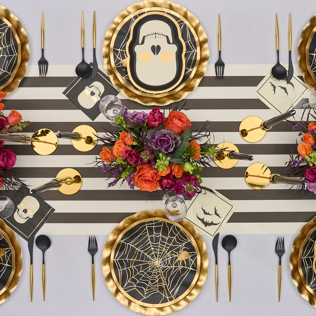 Spooky Halloween Table Setting Decorations - Classic Scary Party Supplies for Dinner, Events & Home Decor