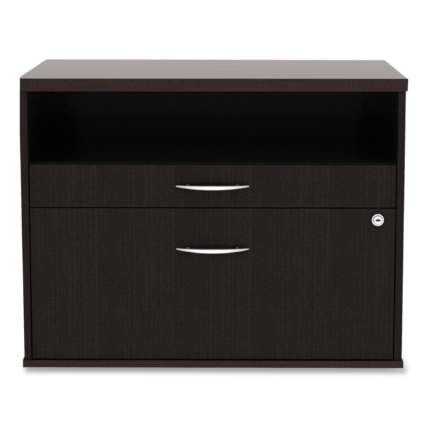 Alera Open Office Desk Series 2-Drawer Low File Cabinet - Espresso Finish, 29.5