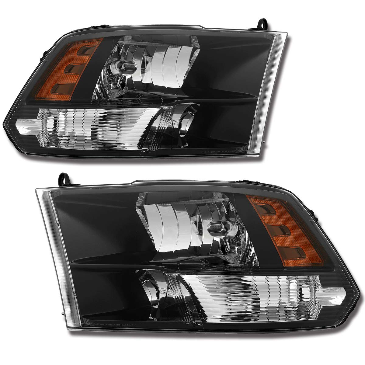 Black Crystal Headlights with Corner Lights for 1994-2001 Dodge Ram 1500 2500 3500 - High Performance Replacement Headlamps (Pair) - Perfect for Night Driving & Off-Road Adventures