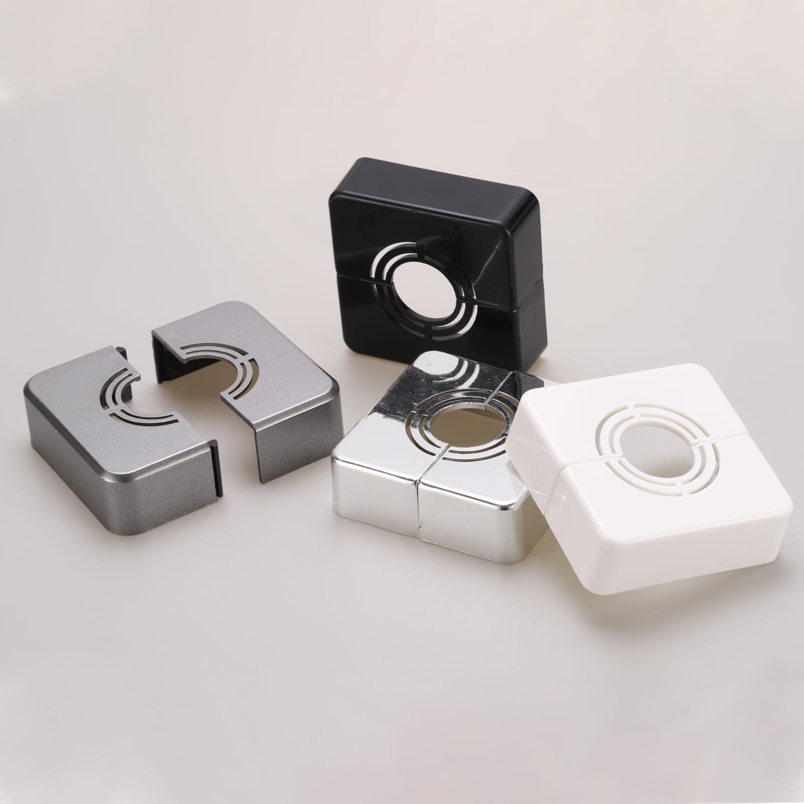 4pcs Black ABS Square Shower Arm Flange 60mm/2.4