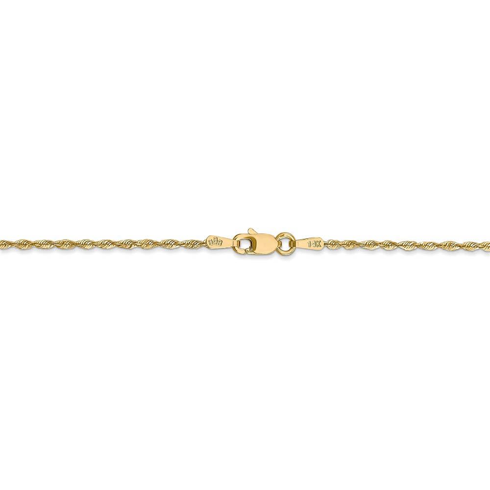 14K Yellow Gold 1.5mm Diamond Cut Rope Chain Anklet Bracelet for Women - Dainty & Elegant Jewelry Gift for Anklets, Beach Wear, Summer Outfits