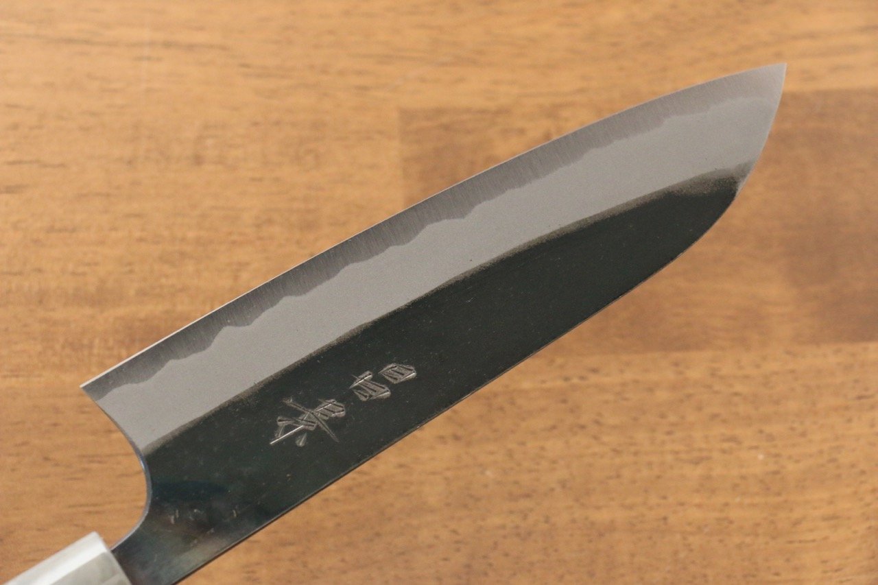 Masakage Mizu Blue Steel No.2 Santoku Knife 165mm - Japanese Chef Knife with American Cherry Handle - Perfect for Slicing, Dicing & Chopping Vegetables, Meat & Fish