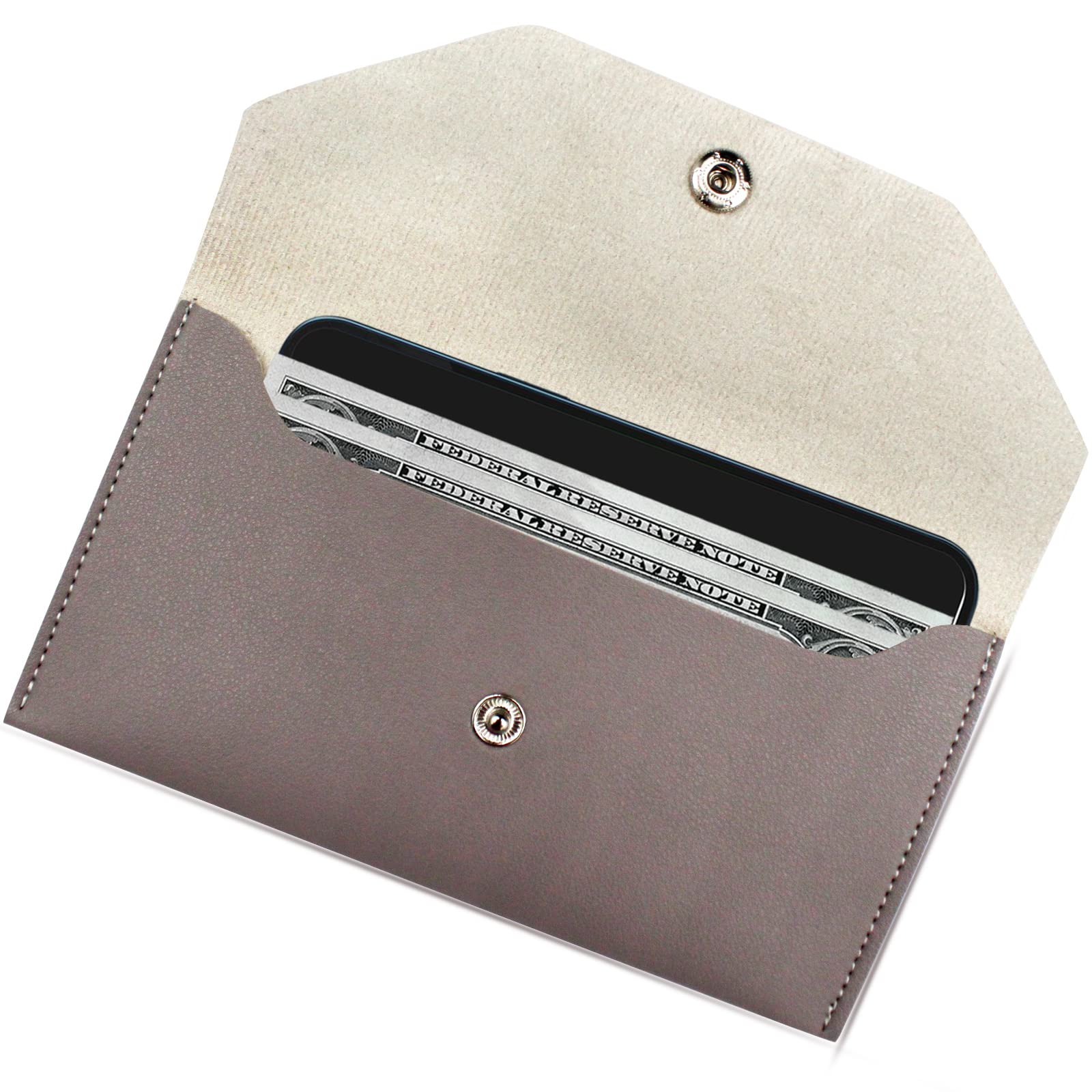 BLMHTWO Women's Leather Cash Envelope Wallet - Reusable Budget Organizer for Money Saving & Bill Management (Purple) | Perfect for Cash Budgeting, Travel & Everyday Use