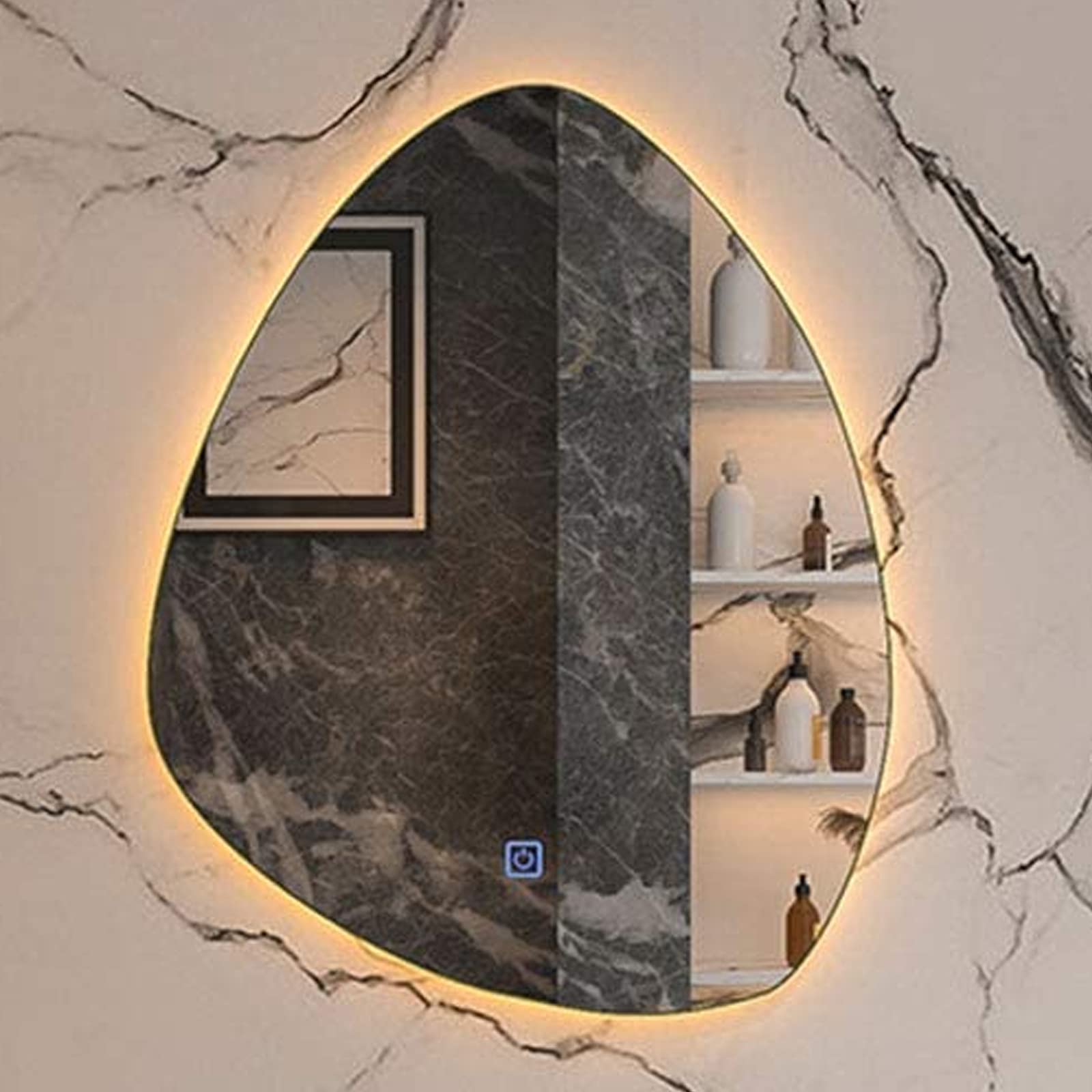 HHDD Wall-Mounted LED Bathroom Mirror with Touch Switch - Frameless Backlit Vanity Mirror for Makeup - Perfect for Bathrooms, Bedrooms & Dressing Rooms