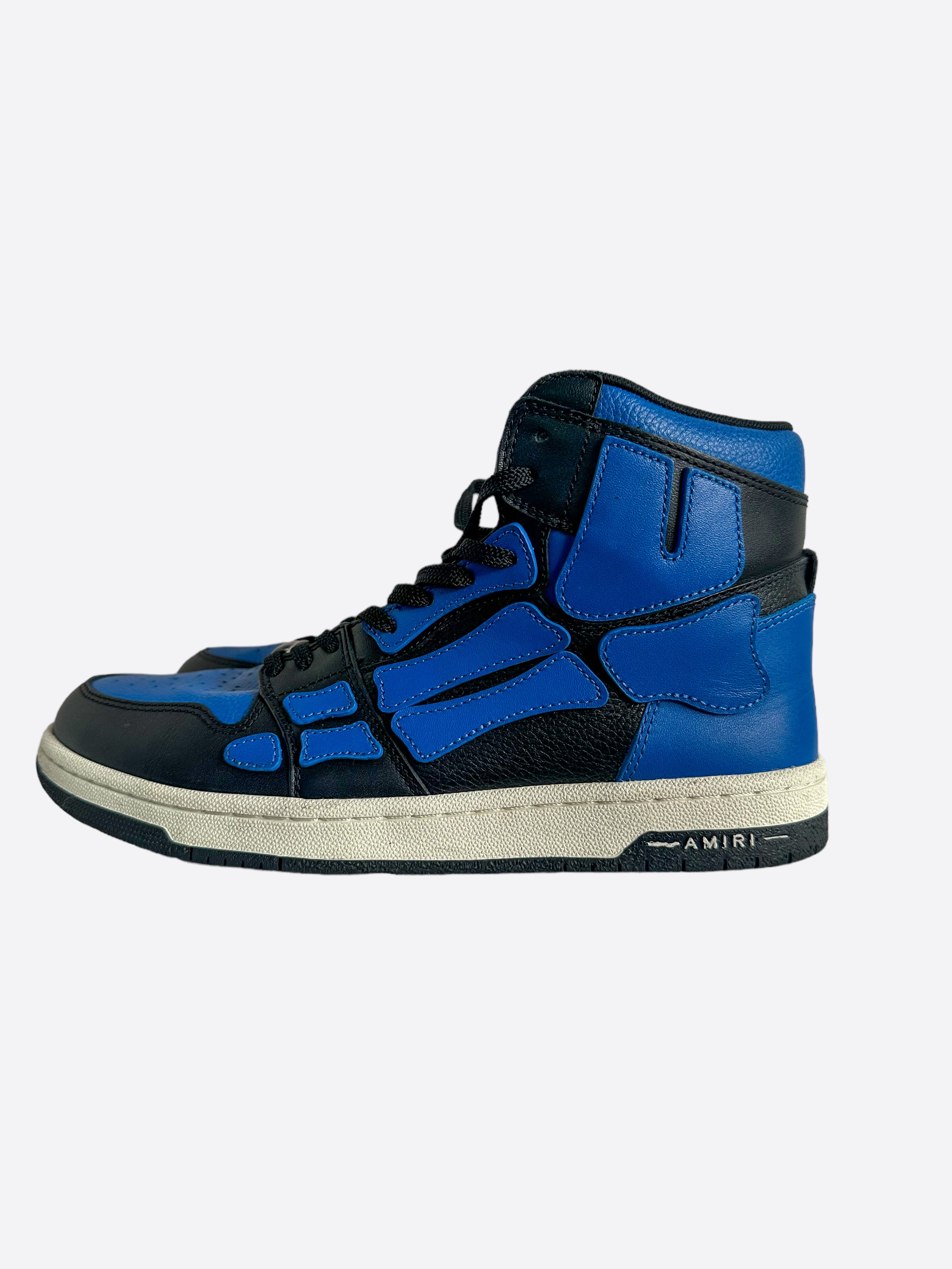 Amiri Black & Blue Skeleton High Top Sneakers for Men - Stylish Streetwear Fashion Shoes for Casual Wear & Night Out