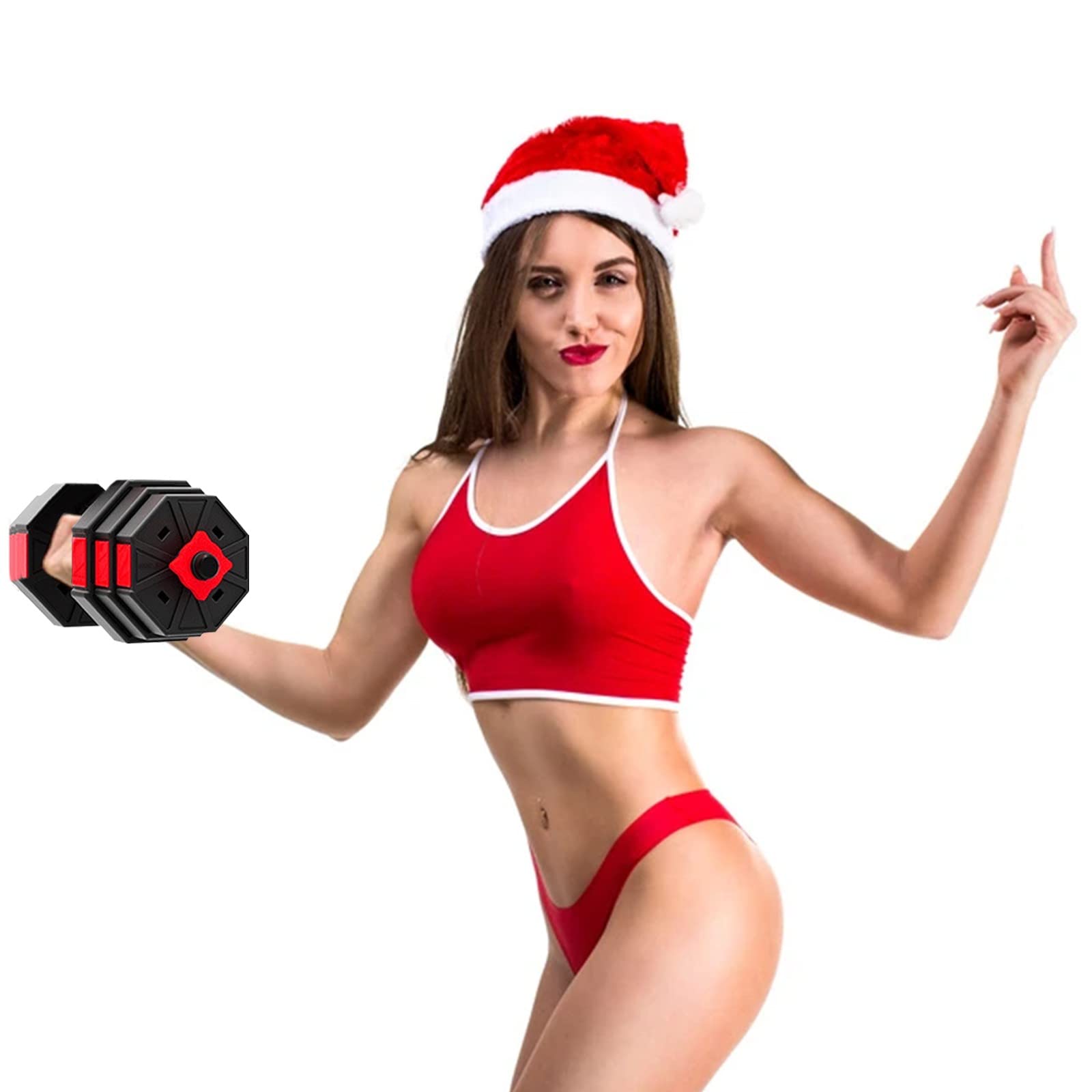 Sanamity 40kg Adjustable Dumbbell Set with Connecting Rod - Free Weights for Home Gym, Strength Training & Full Body Workout - Perfect for Weightlifting, CrossFit & Fitness Enthusiasts