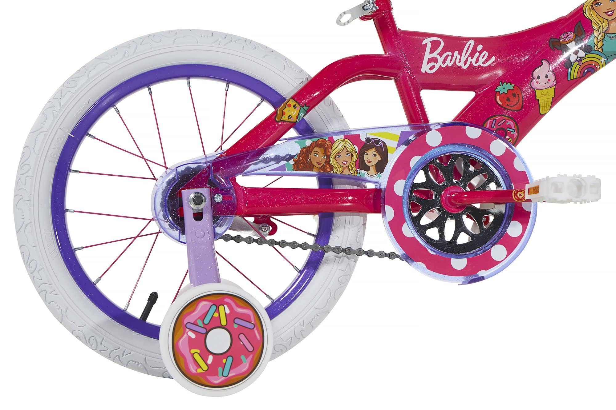 Barbie Sweets 16 Inch Girls Bike for Ages 4-8 | Dynacraft Kids Bicycle with Training Wheels | Perfect for Birthday Gifts & Outdoor Play