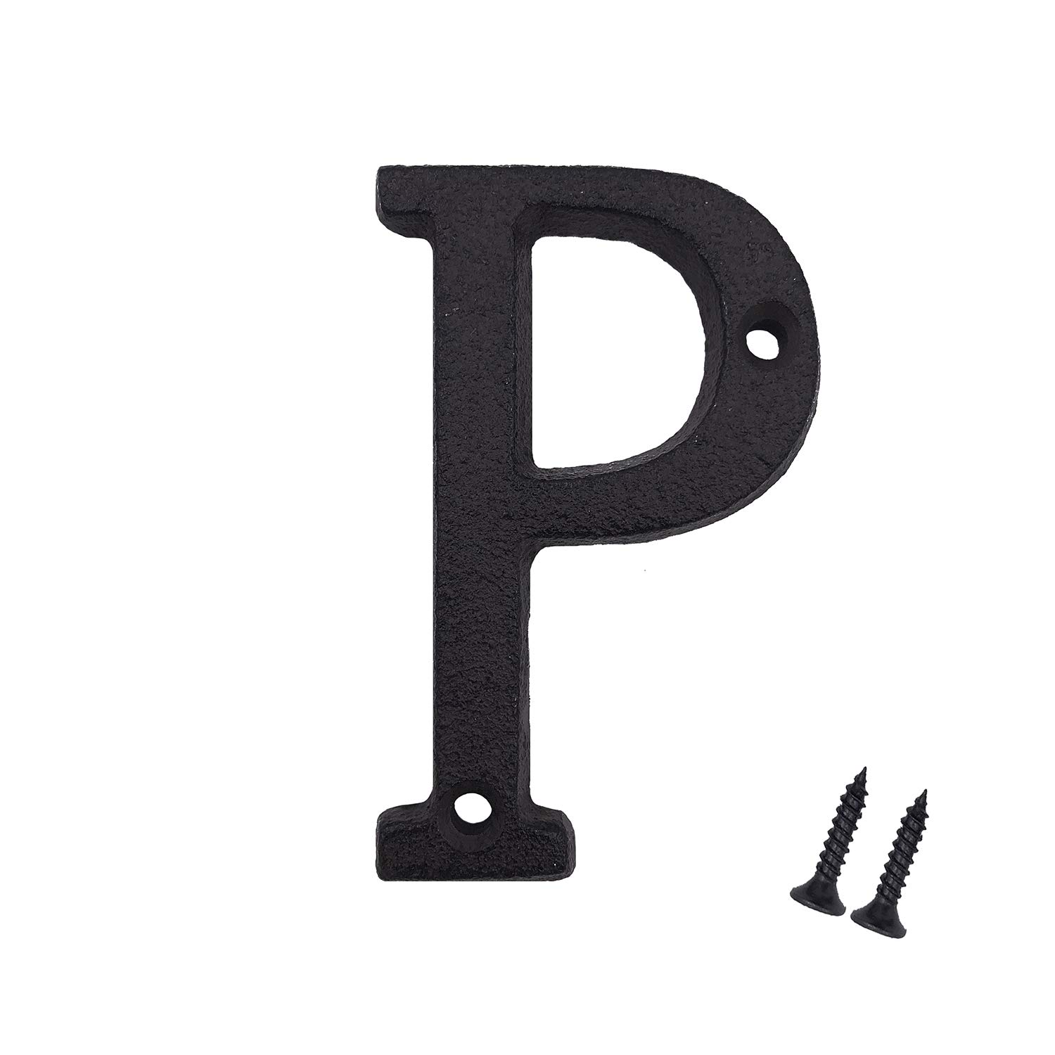 3 Inch Cast Iron House Letters for Mailbox - Rustic Home Address Numbers & Letters (Letter P) - Perfect for Farmhouse, Vintage, and Cottage Style Decor