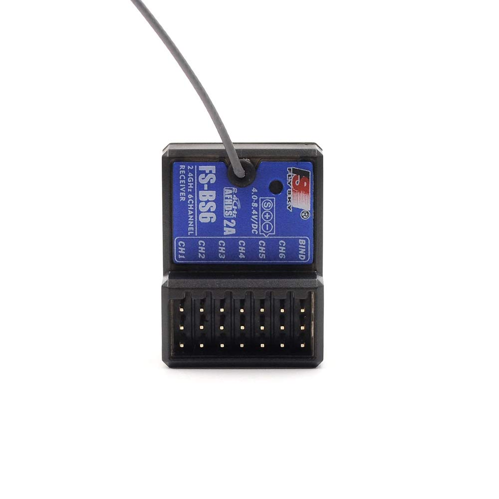 Flysky FS-BS6 2.4GHz 6CH AFHDS2 RC Receiver - Compatible with FS-GT5 & FS-IT4S Transmitters for RC Cars, Boats, Drones - Perfect for Hobbyists and Remote Control Enthusiasts