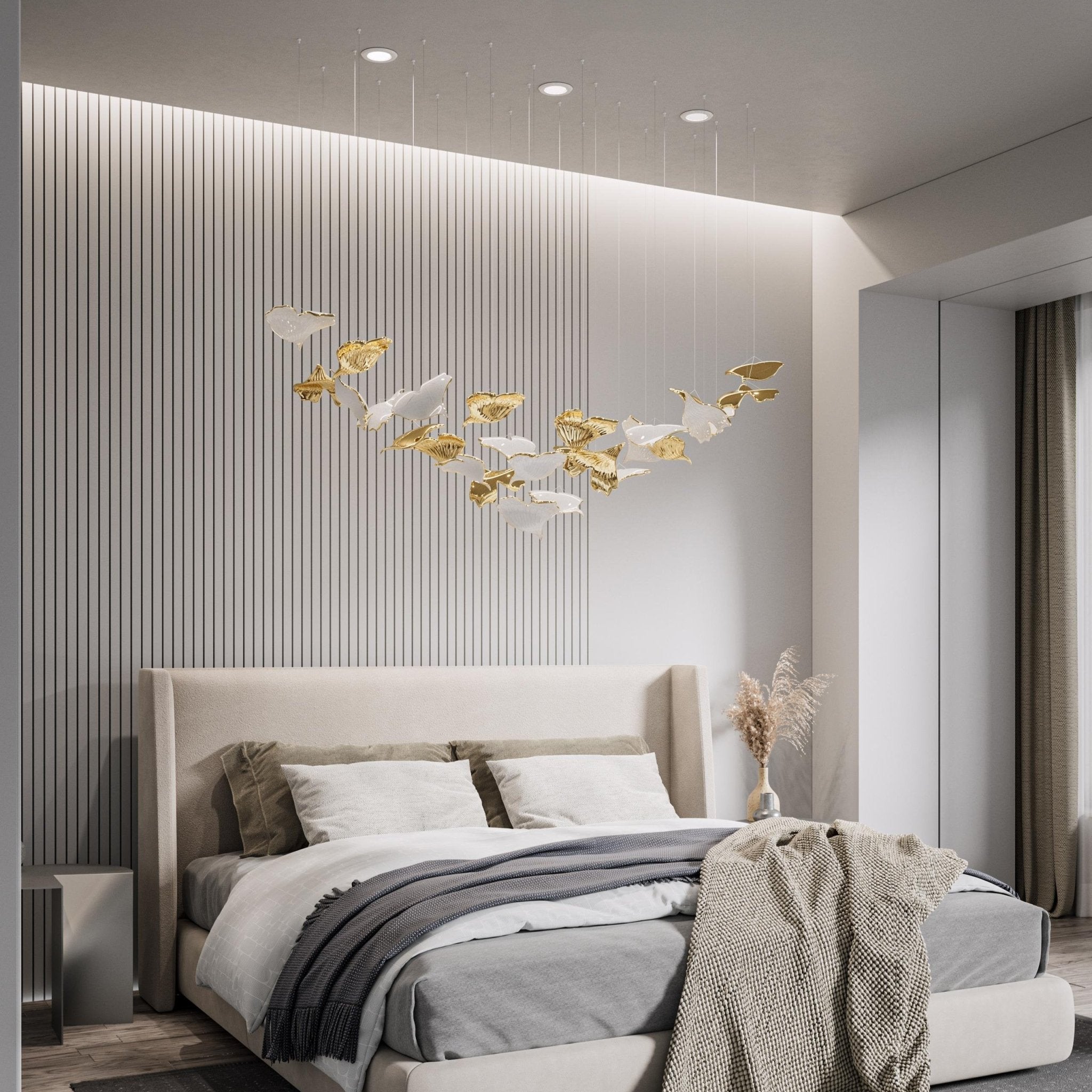 Elegant Ginkgo Tree Chandelier - Handcrafted Modern Leaf Design Ceiling Light Fixture for Living Room, Dining Room, Bedroom Decoration | Perfect for Home, Cafe, Restaurant Lighting