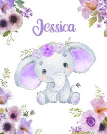 1-purple Floral Elephant