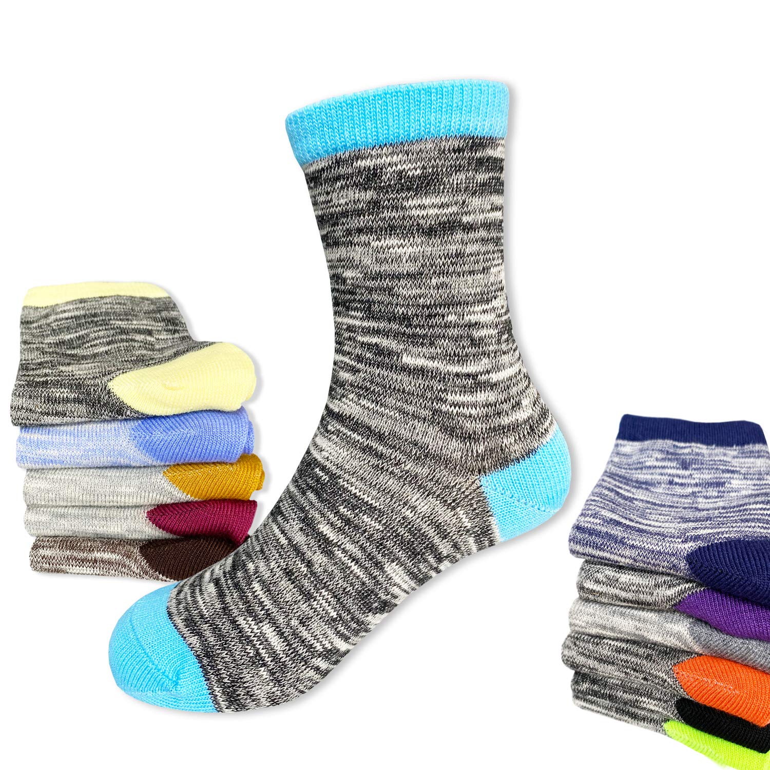 JAMEGIO Boys Socks 12 Pairs - Soft Cotton Crew Socks for Toddler & Kids, Breathable Athletic Socks for School, Sports & Daily Wear