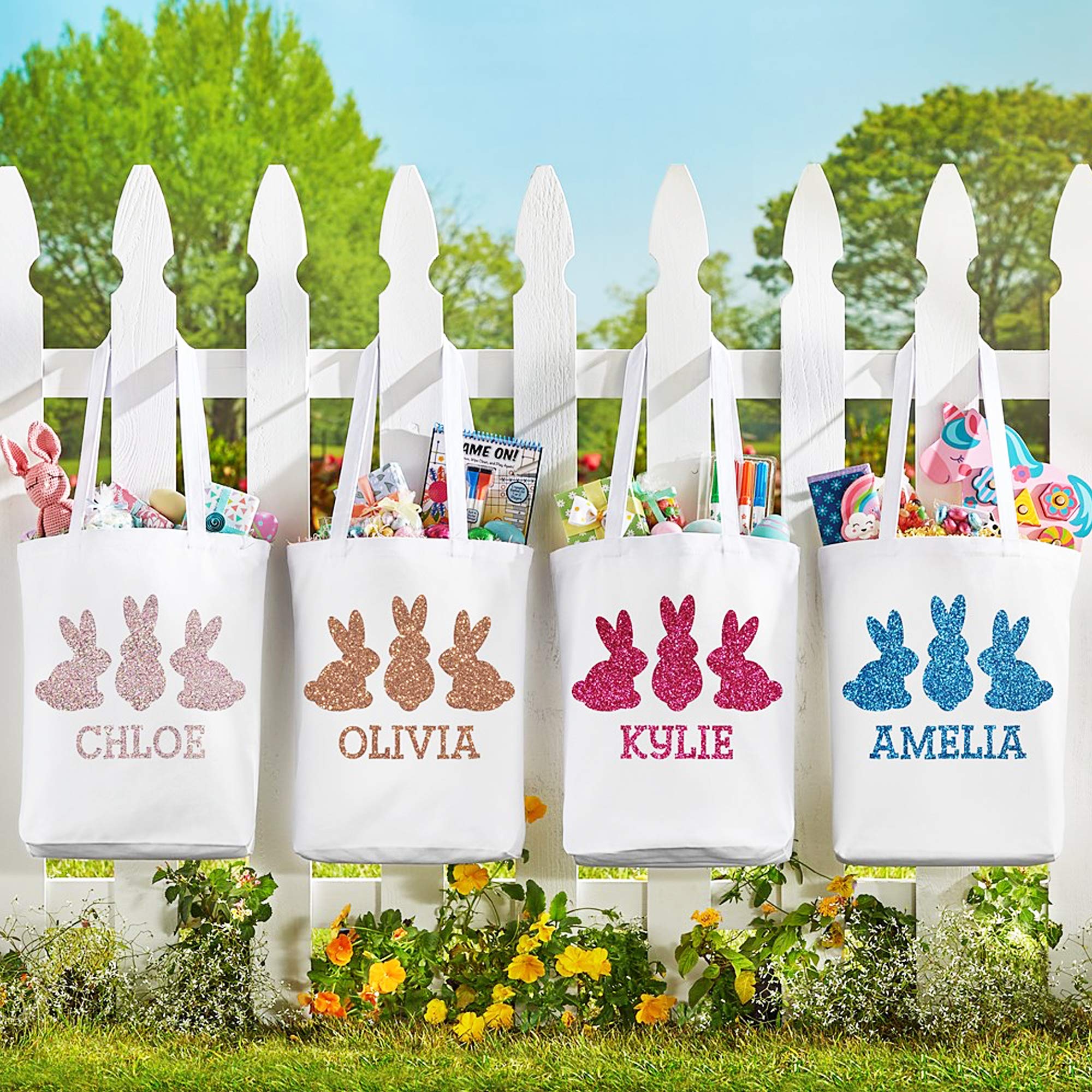 Personalized Easter Tote Bags for Egg Hunt Treats - Customized Gift Bags for Kids, Family Gatherings & Spring Celebrations - Perfect for Easter Egg Hunts, Church Events & Holiday Parties