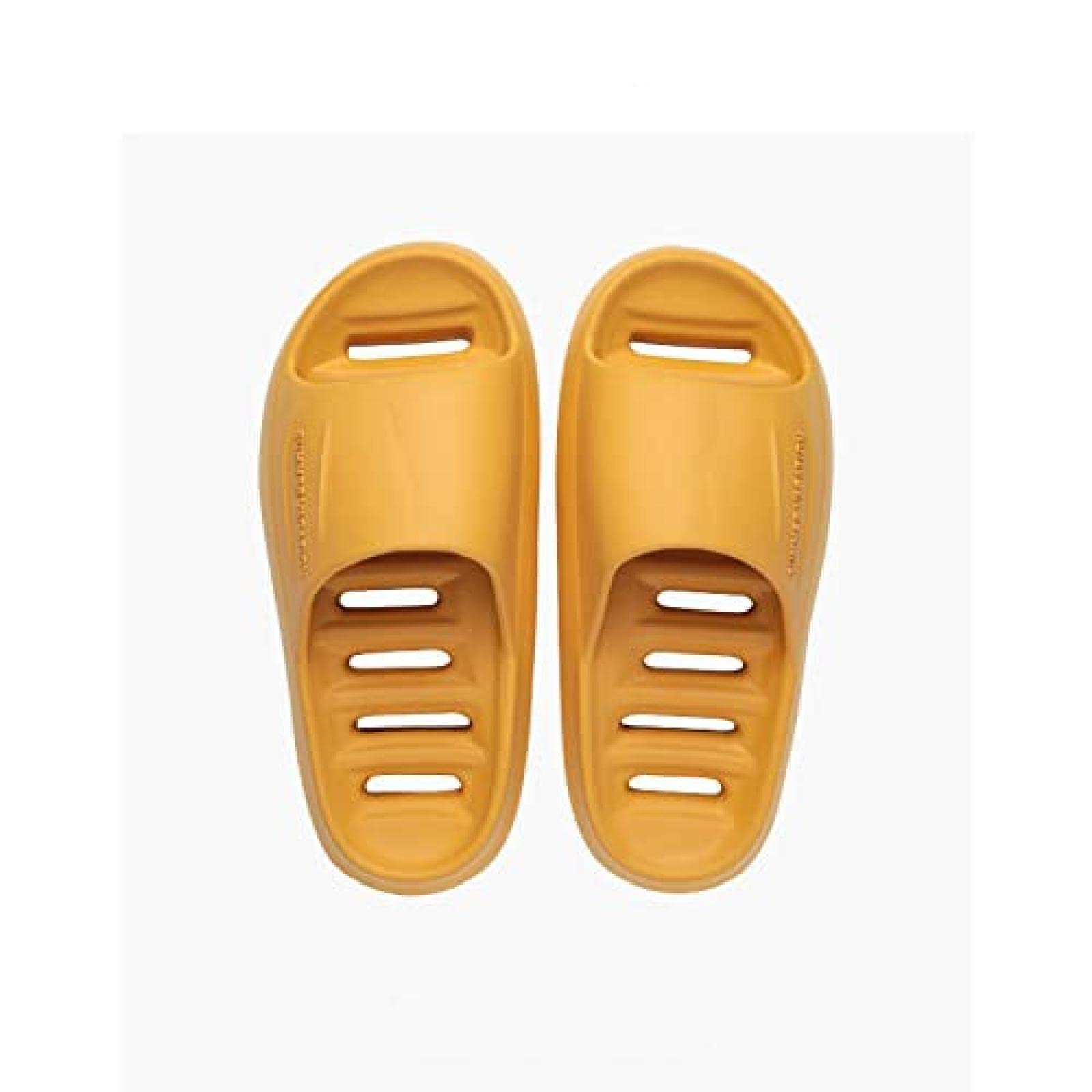 Cloud Slides for Women & Men - Non-Slip Shower Sandals with Cushioned Thick Sole | Indoor/Outdoor Bathroom Slippers (Size 7.5-8 Women/5.5-6.5 Men) in Yellow | Perfect for Poolside, Spa, Gym & Home Use