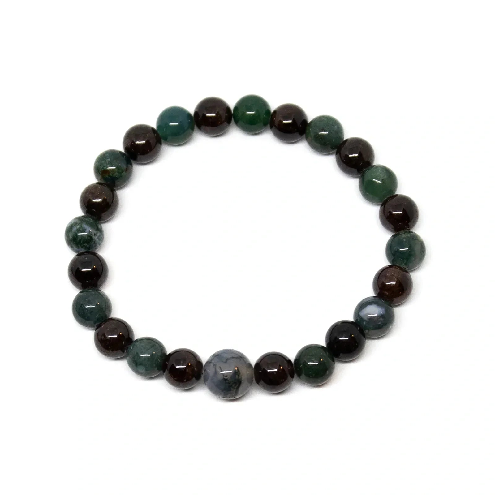 Natural Moss Agate Beaded Bracelet - 4mm Gemstone Mala for Small Wrists | Yoga, Meditation & Spiritual Healing Jewelry