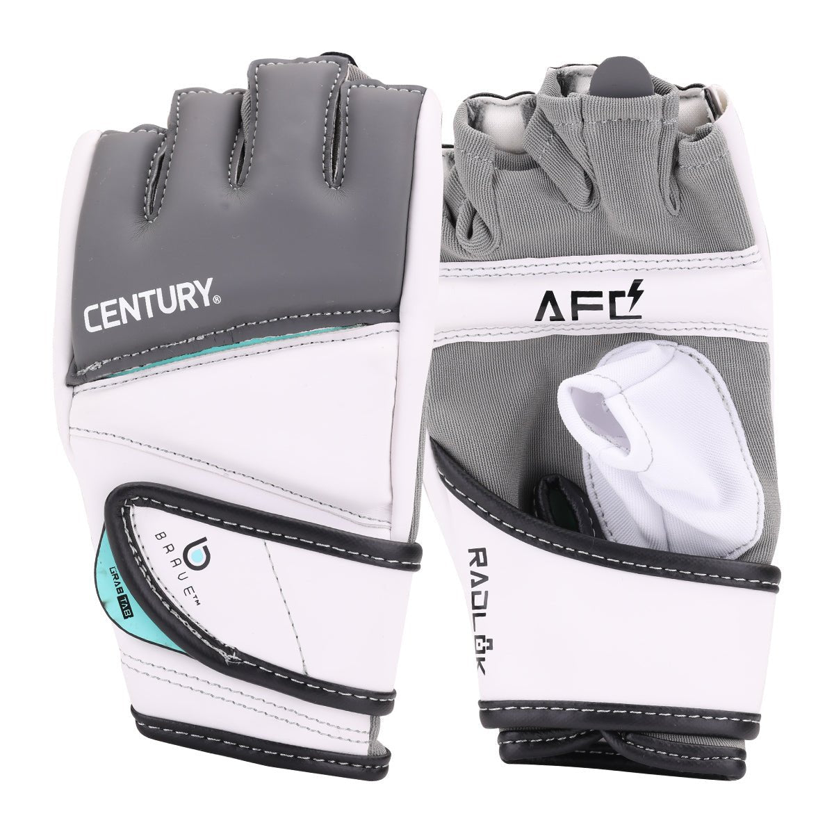 Brave Women's Grip Bar Bag Gloves - White & Teal MMA Training Gloves for Boxing, Kickboxing & Fitness Workouts