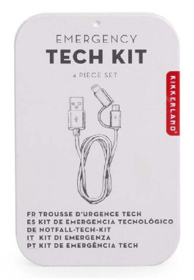 Kikkerland Emergency Tech Kit - Portable USB Charger, Power Bank & Survival Gear for Outdoor, Travel, and Emergency Preparedness