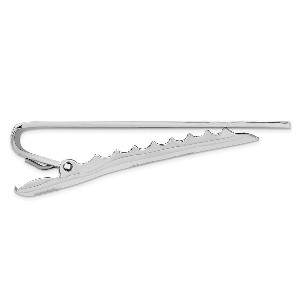 Rhodium Plated Kelly Waters Patterned Tie Bar for Men - Elegant Diamond2Deal Tie Clip for Weddings, Anniversaries & Birthdays - Perfect Formal Accessory for Suits & Tuxedos