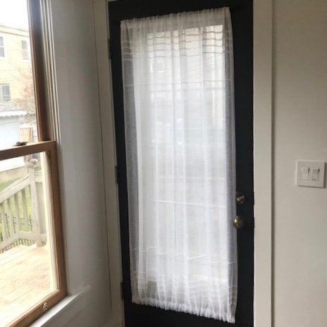 Daresbury Sheer White Linen Monogram Sidelight Door Net Curtain - Elegant Window Treatment for Living Room, Bedroom & Entryway Privacy