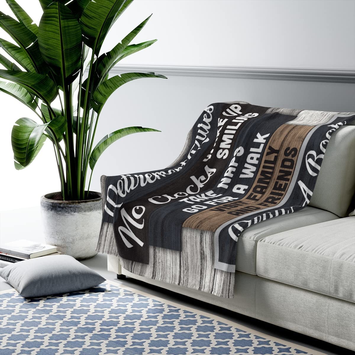 Personalized Retirement Blanket - Soft Throw Blanket for Women & Men | Best Retirement Gift for Mom, Dad, Grandma, Grandpa, Boss, Coworkers & Friends | Perfect Farewell & Retire Party Gift | Cozy for Reading, Lounging & Relaxation