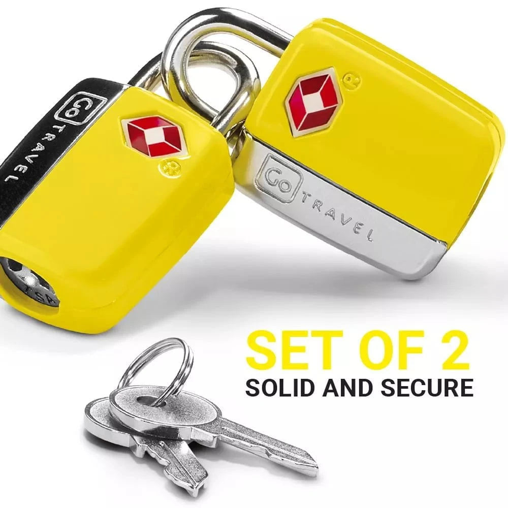 TSA Approved Go Travel Key Lock Twin Padlocks - Secure Luggage for Air Travel & Backpacking