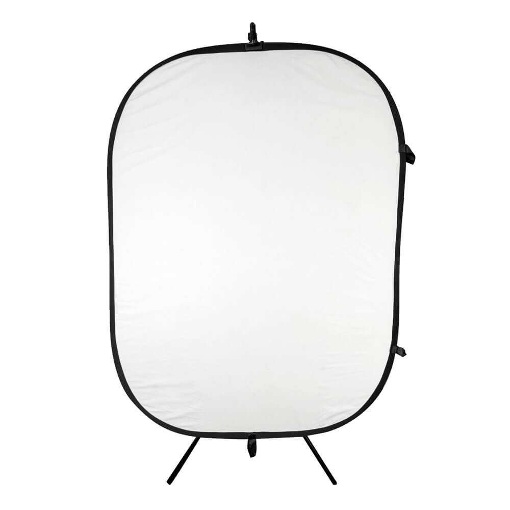 1.5x2m Black/White Collapsible Photography Backdrop with Stand & Clamp Kit - Perfect for Portrait, Product, and YouTube Video Shooting