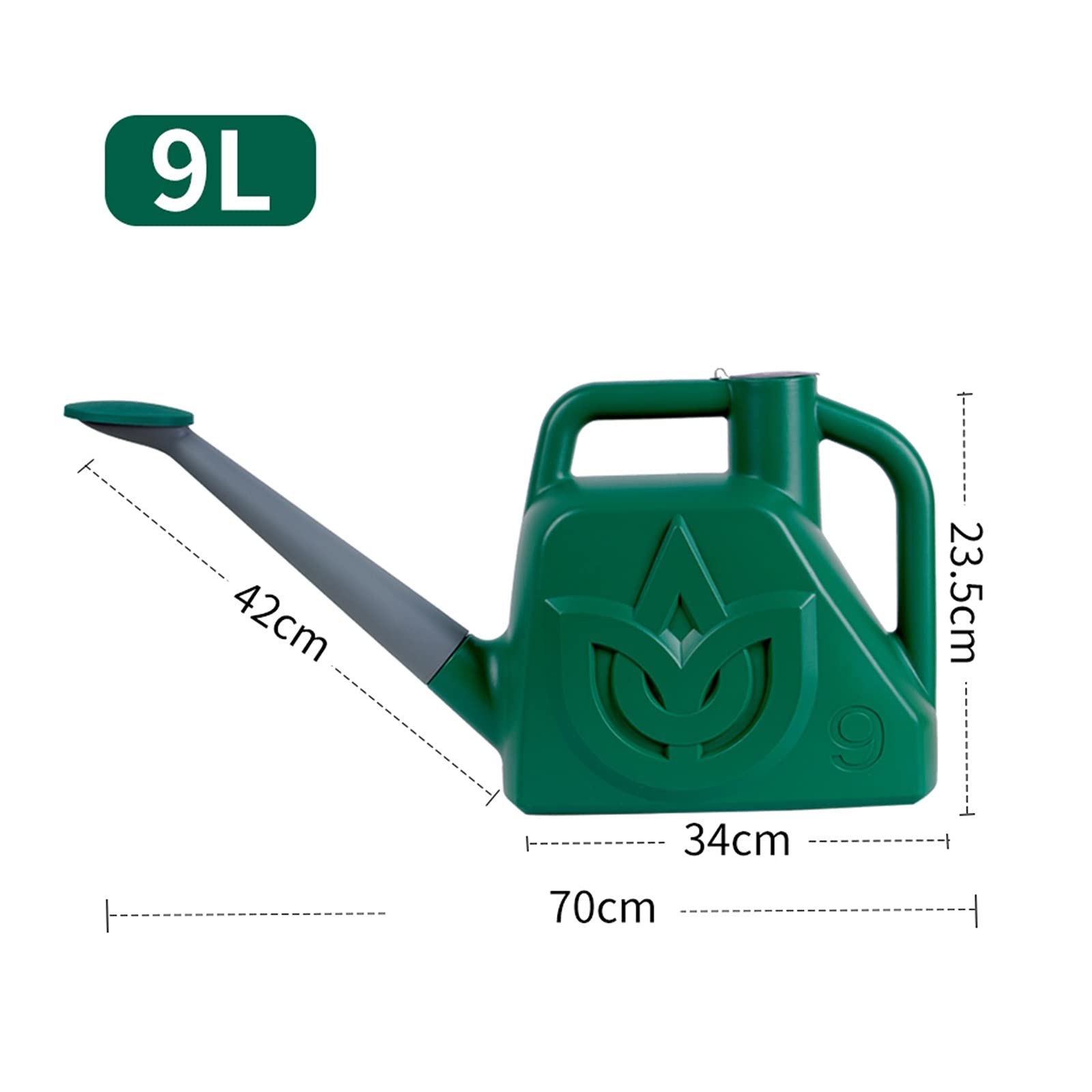 SUNDAY HOME 9L Plastic Watering Can for Indoor & Outdoor Plants - Long Spout Plant Waterer Bucket (Green) - Perfect for Gardens, Balconies, and Houseplants