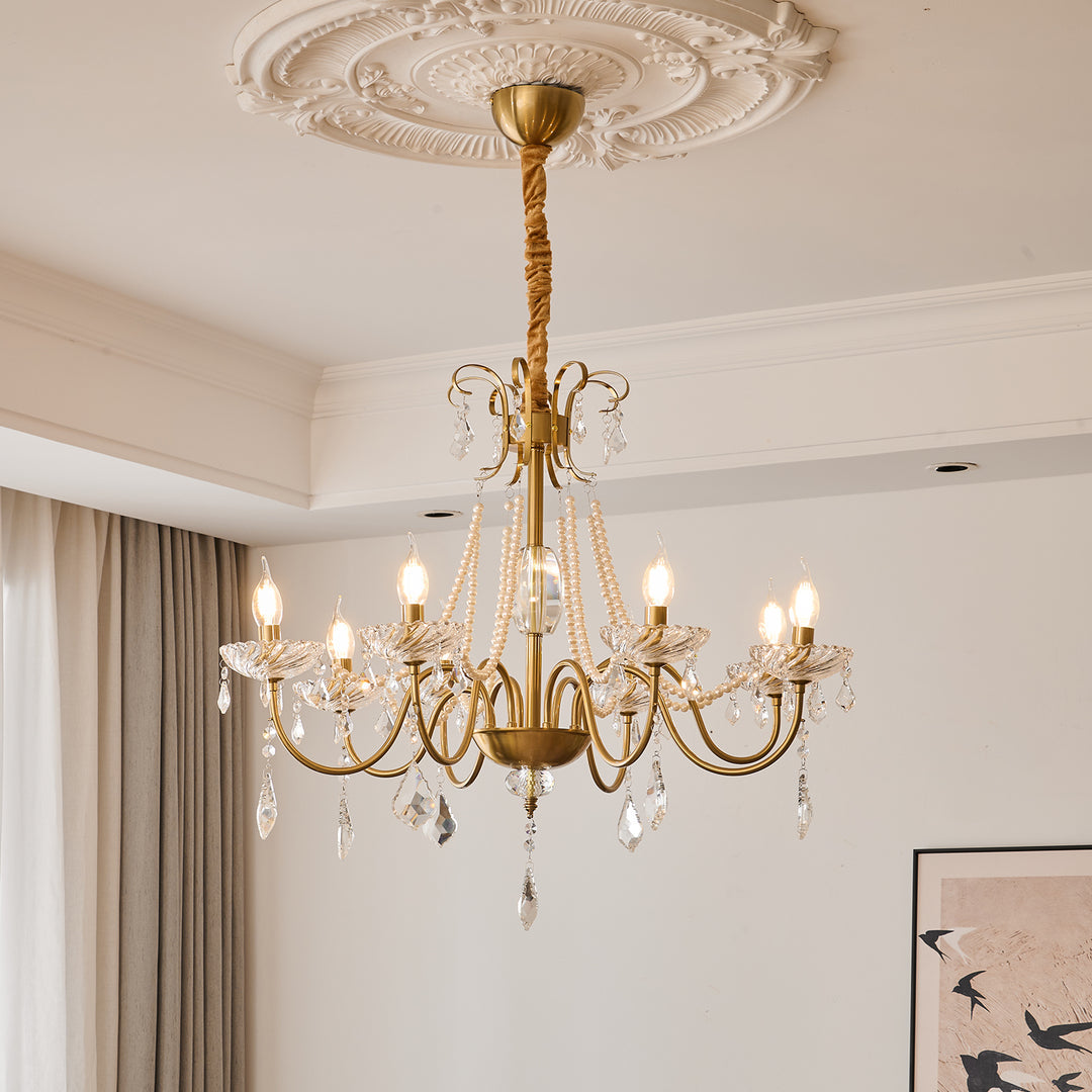 Arcadia Crystal Chandelier - Elegant Modern Ceiling Light Fixture for Dining Room, Living Room & Bedroom Decor | Perfect for Home, Wedding & Luxury Interior Design