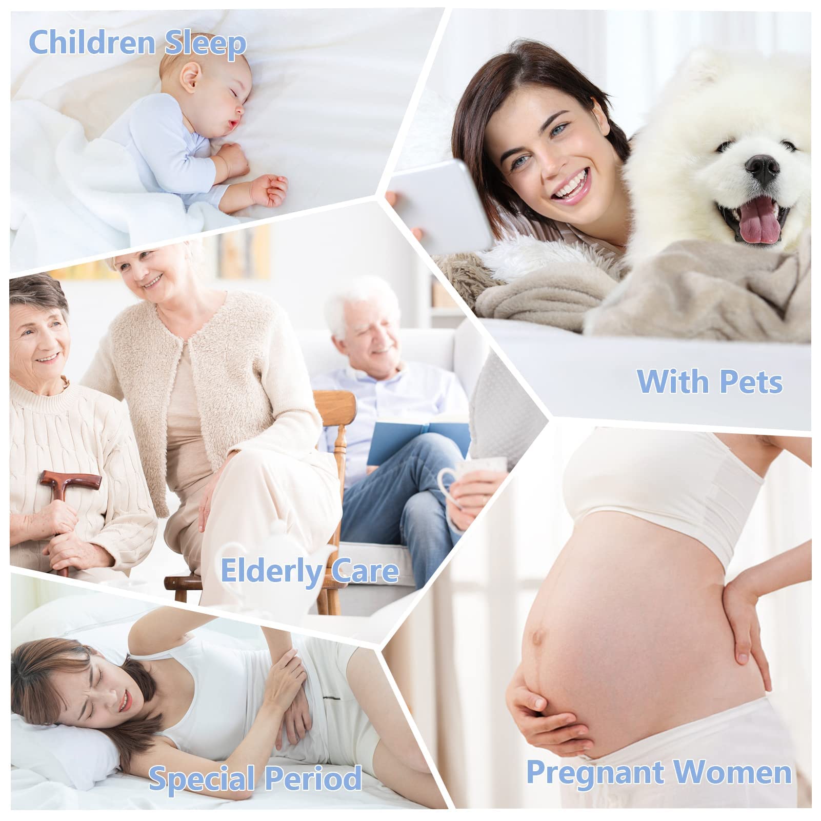 HENGWEI 100% Waterproof Queen Size Mattress Protector - Ultra Soft, Breathable, Noiseless, Dust Proof - 310 GSM Air Layer, Deep Pocket Fits Up to 18