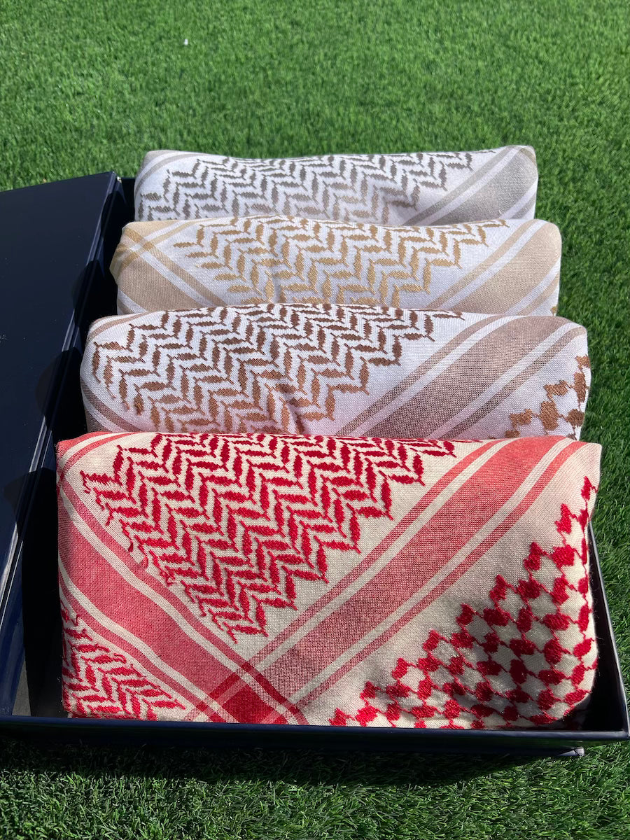 Winter Edition Frosted Oasis Shemagh & Keffiyeh Scarf Set - Warm Arabic Head Wrap for Men & Women - Perfect for Cold Weather, Outdoor Adventures & Cultural Fashion