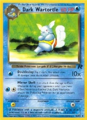 Dark Wartortle Pokemon Card - Team Rocket Expansion Set 46 - Rare Collectible Trading Card Game for Battles & Display