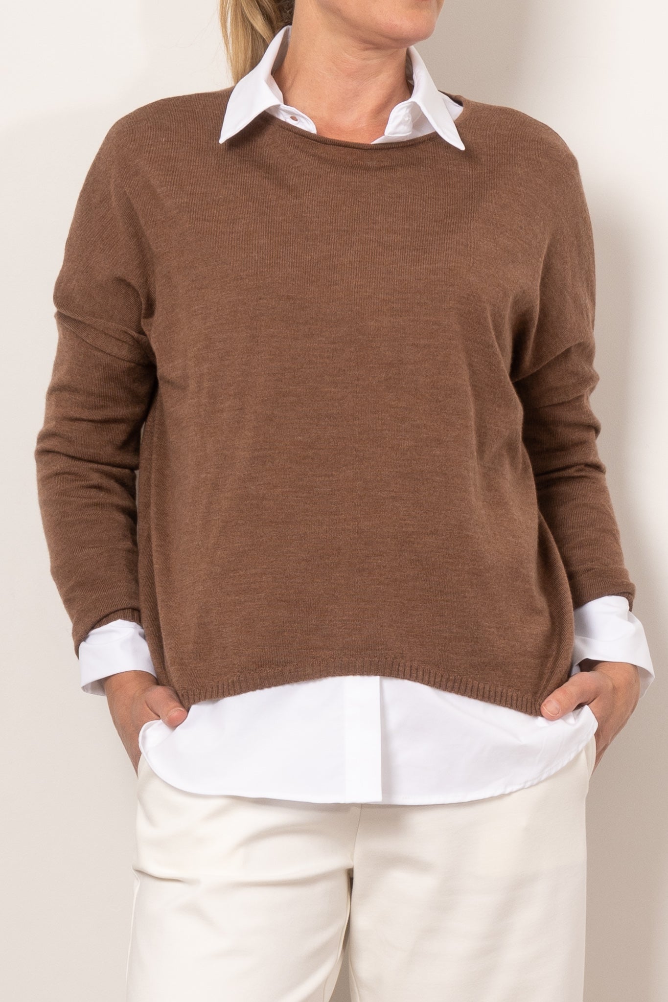 Mela Purdie Arc Sweater - Women's Double Fine Merino Wool Knit Pullover for Fall & Winter | Cozy Casual Wear, Office Outfits, and Weekend Layering