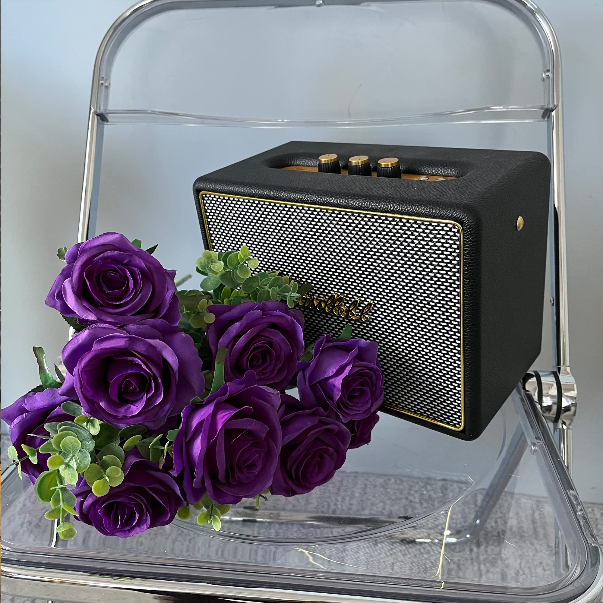 10pcs Lifelike Artificial Silk Rose Bouquet - Realistic Fake Purple Roses for Wedding Decor, Home Party, Event Centerpieces & Romantic Gifts | Perfect for Table Arrangements, Bridal Showers, Anniversary Celebrations