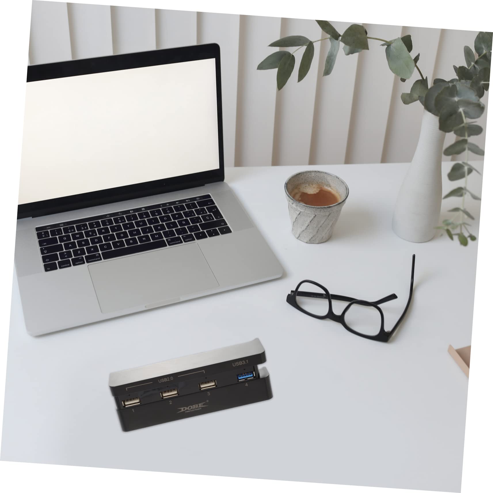 HOMSFOU 4-Port USB Hub Extender for Laptop & PC - High-Speed USB 3.0 Splitter with Universal ABS Case - Perfect for Home Office, Gaming & Multi-Device Charging