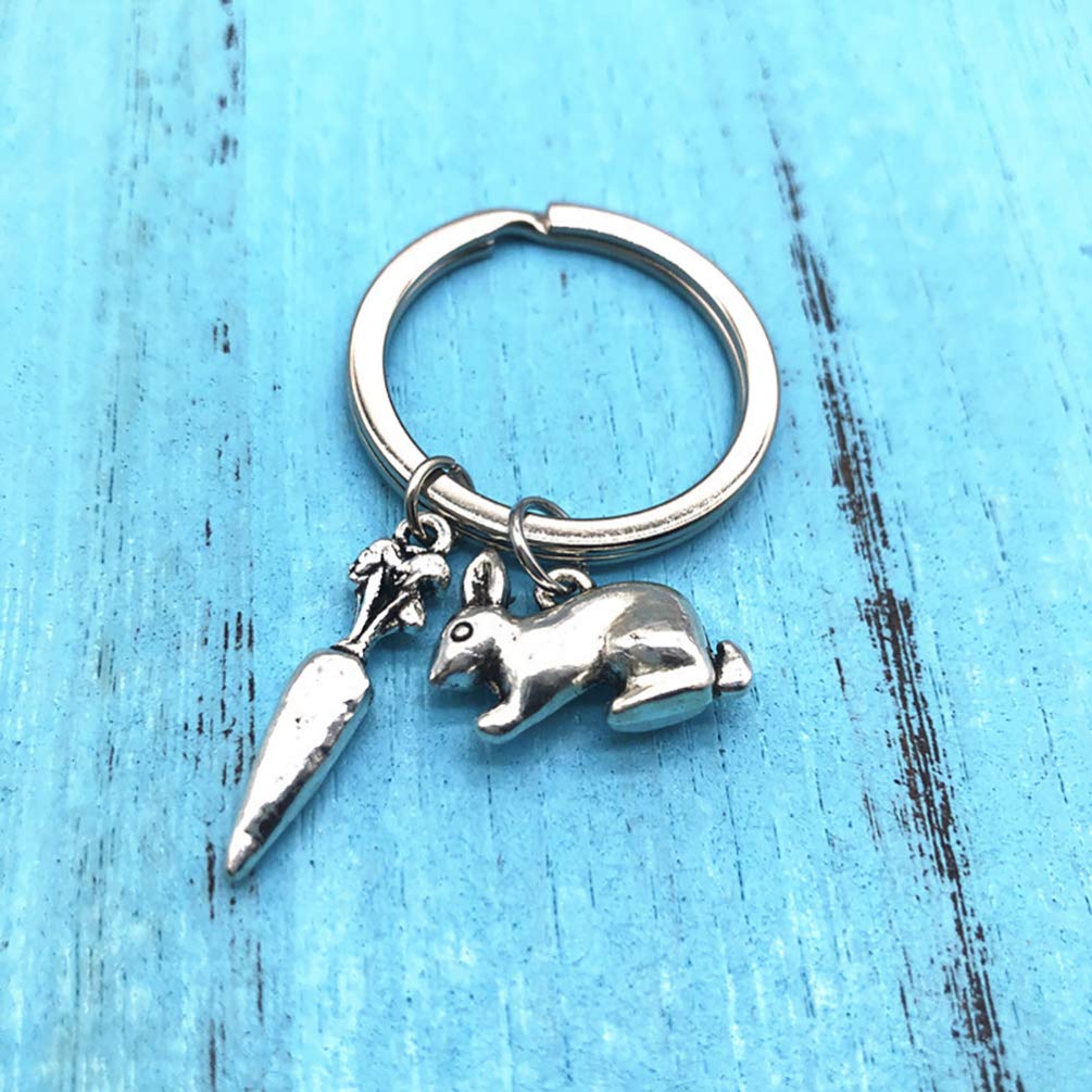 PRETYZOOM 1pc Alloy Carrot Keychain - Cute Rabbit Key Ring Pendant for Bags, Keys & Accessories | Perfect Gift for Home, Office & Travel Use