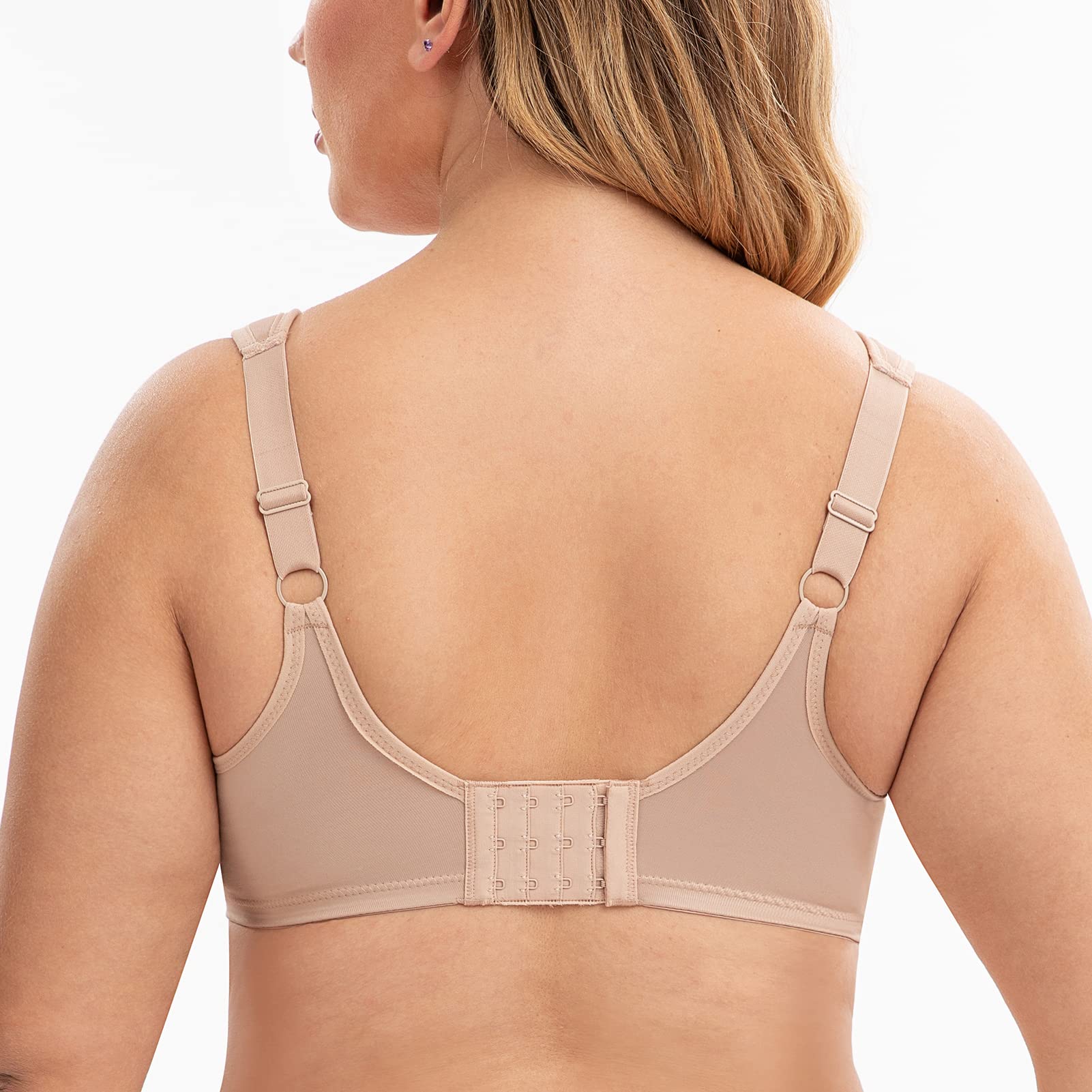 Plus Size Women's Full Coverage Lace Seamless Underwire Minimizer Bra - Comfortable Support for Everyday Wear & Special Occasions