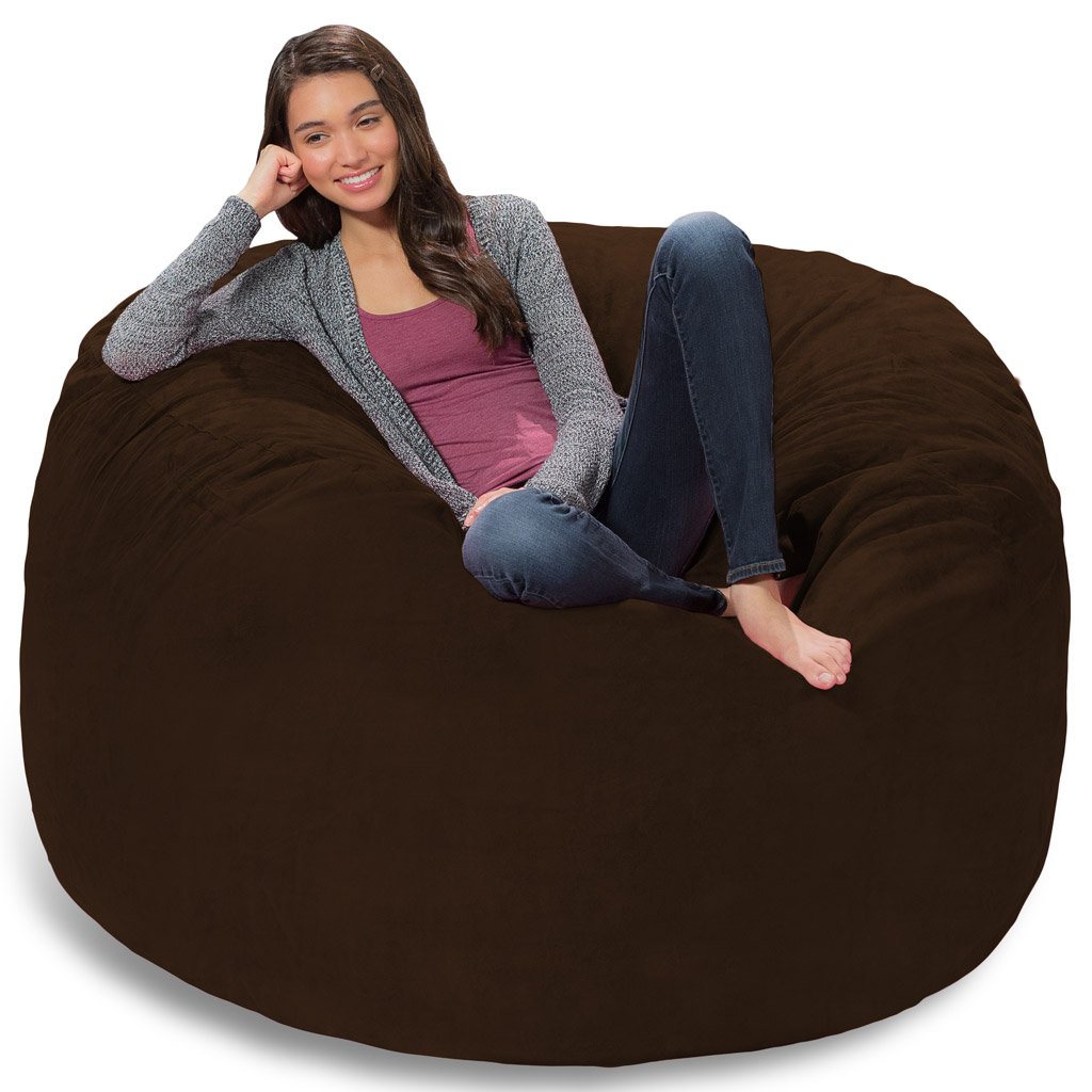 Premium Memory Foam Bean Bag Chair - Ultra Soft Chocolate Micro Suede Cover - Perfect for Gaming, Lounging & Dorm Room Decor