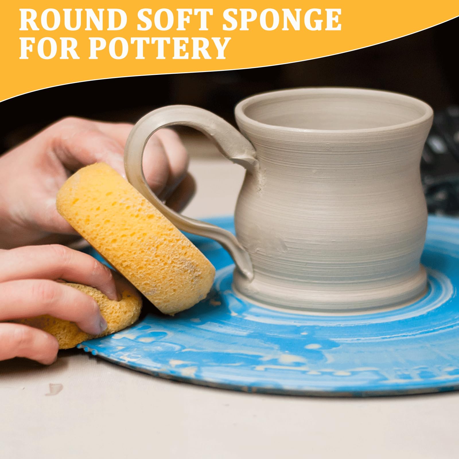 30 Pack Round Painting Sponge 2.9 Inch - Artist Sponges for Watercolor, Ceramic & Face Painting - Soft Synthetic Clay Sponges for Kids & Adults - Perfect for Art Projects, DIY Crafts & Makeup Application